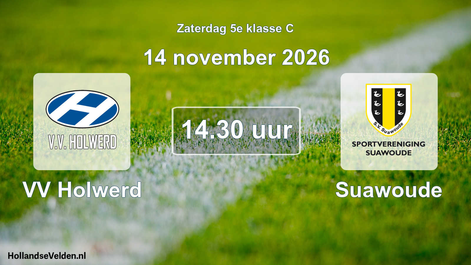 Geplande wedstrijd: VV Holwerd - Suawoude (14 november 2026)