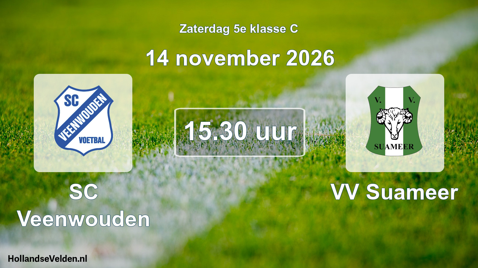 Geplande wedstrijd: SC Veenwouden - VV Suameer (14 november 2026)