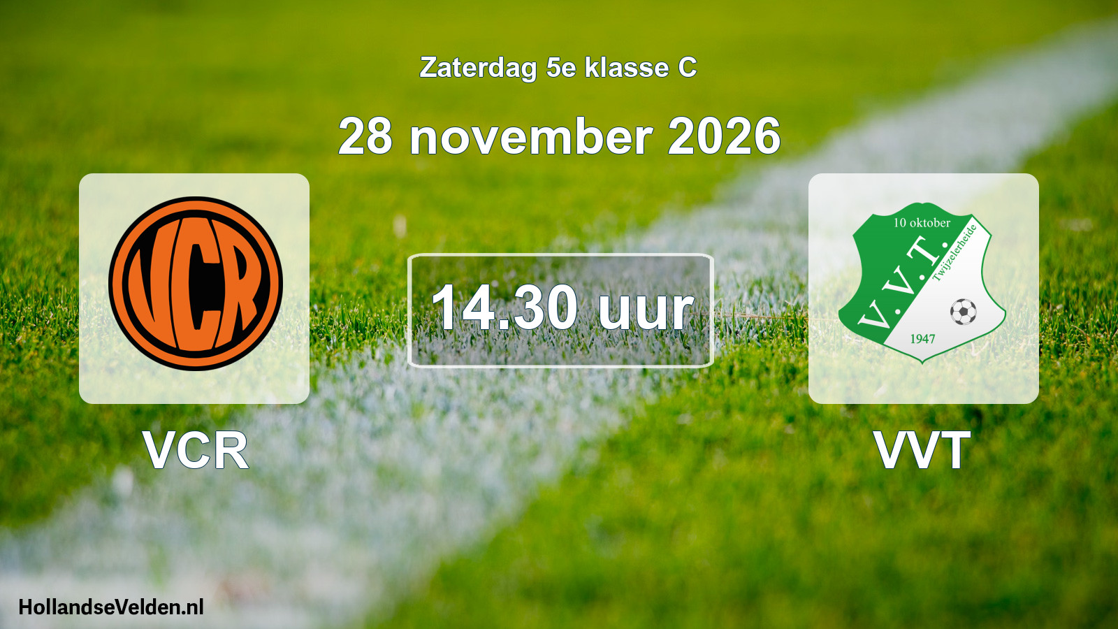 Geplande wedstrijd: VCR - VVT (28 november 2026)