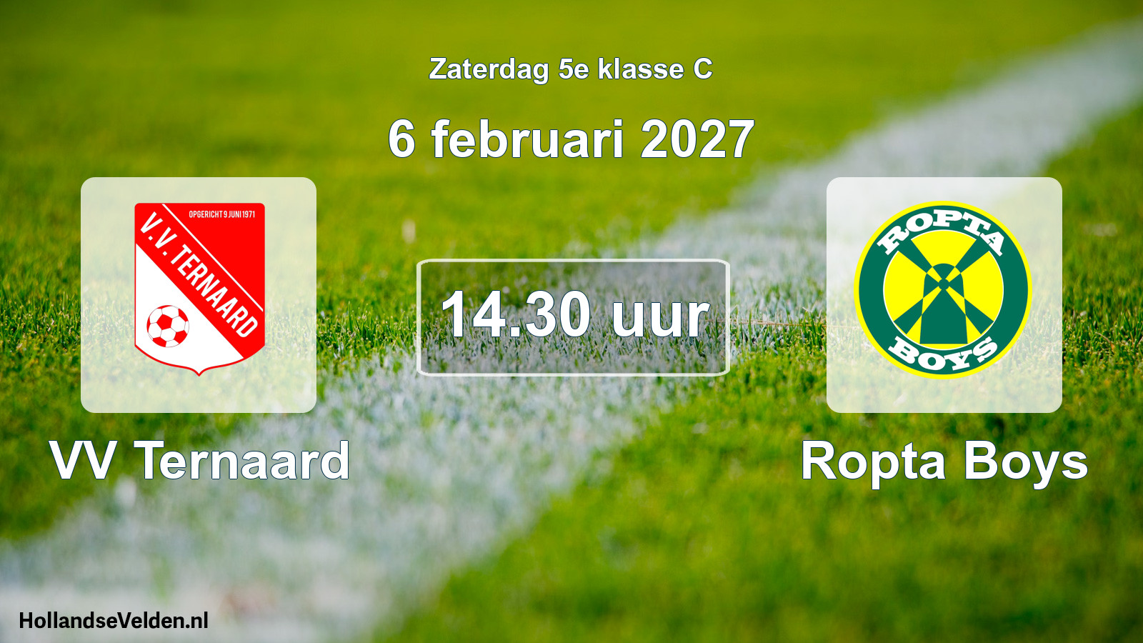 Geplande wedstrijd: VV Ternaard - Ropta Boys (6 februari 2027)