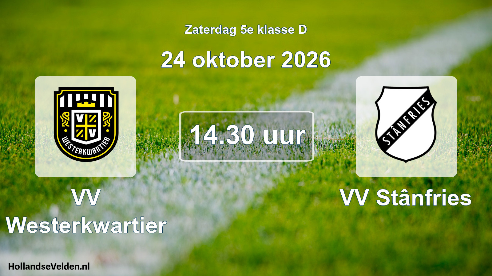 Geplande wedstrijd: VV Westerkwartier - VV Stânfries (24 oktober 2026)