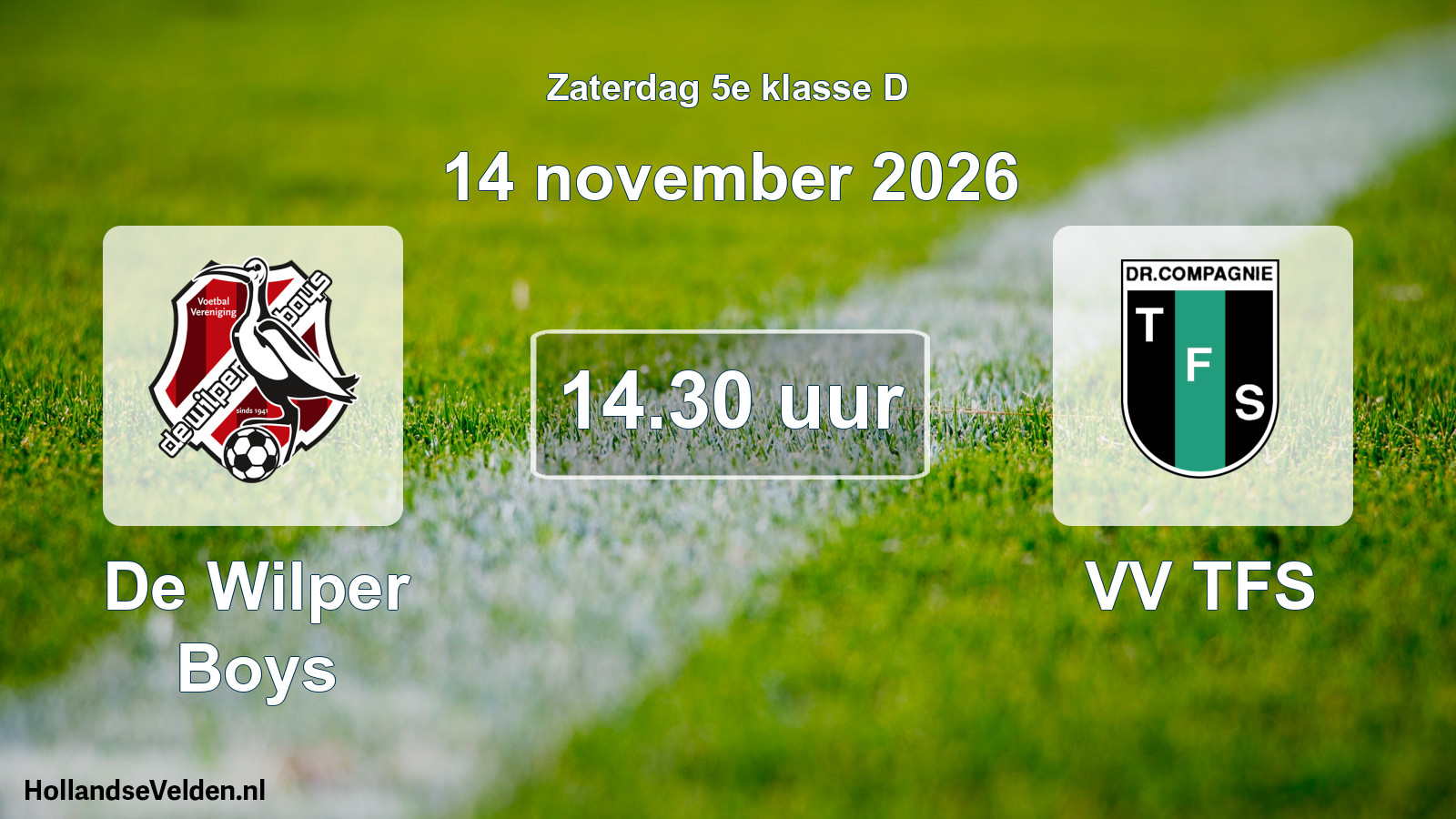 Geplande wedstrijd: De Wilper Boys - VV TFS (14 november 2026)