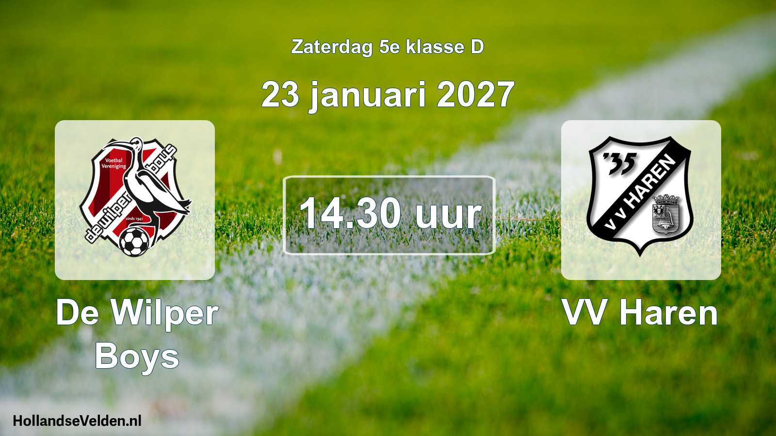 Geplande wedstrijd: De Wilper Boys - VV Haren (23 januari 2027)