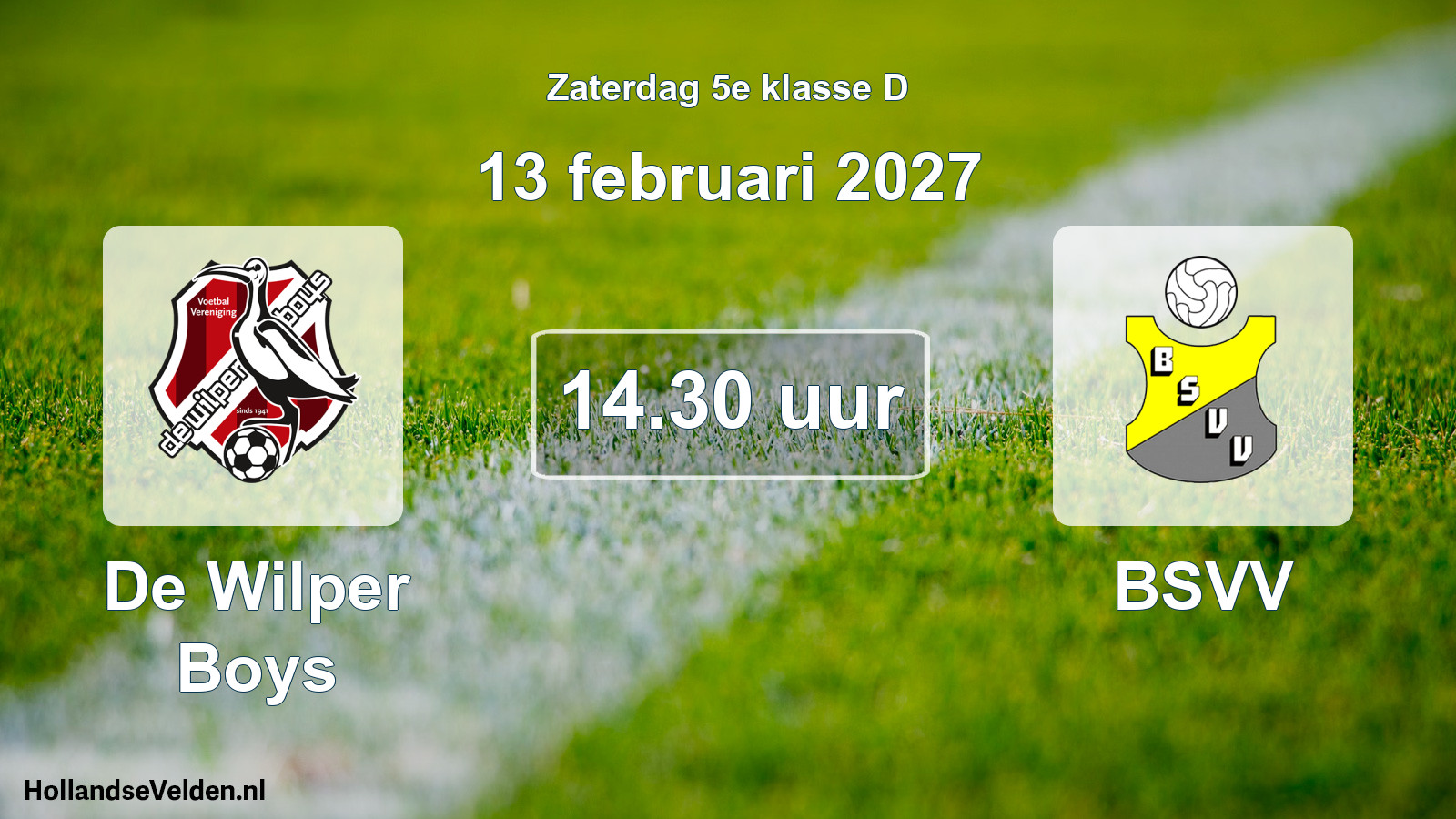 Geplande wedstrijd: De Wilper Boys - BSVV (13 februari 2027)
