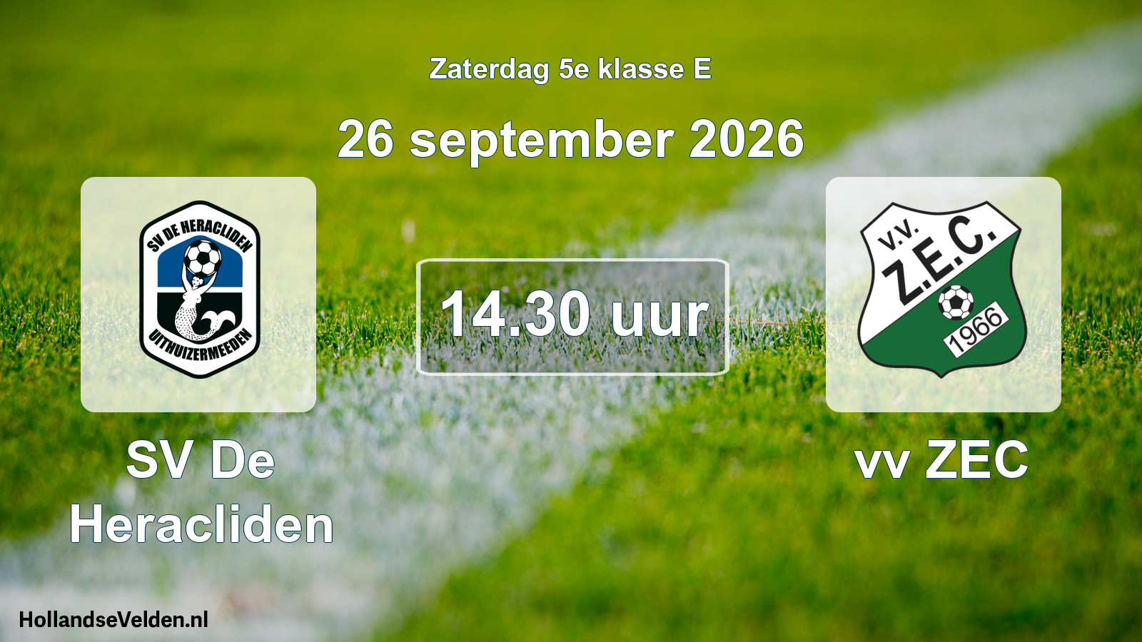 Geplande wedstrijd: SV De Heracliden - vv ZEC (26 september 2026)