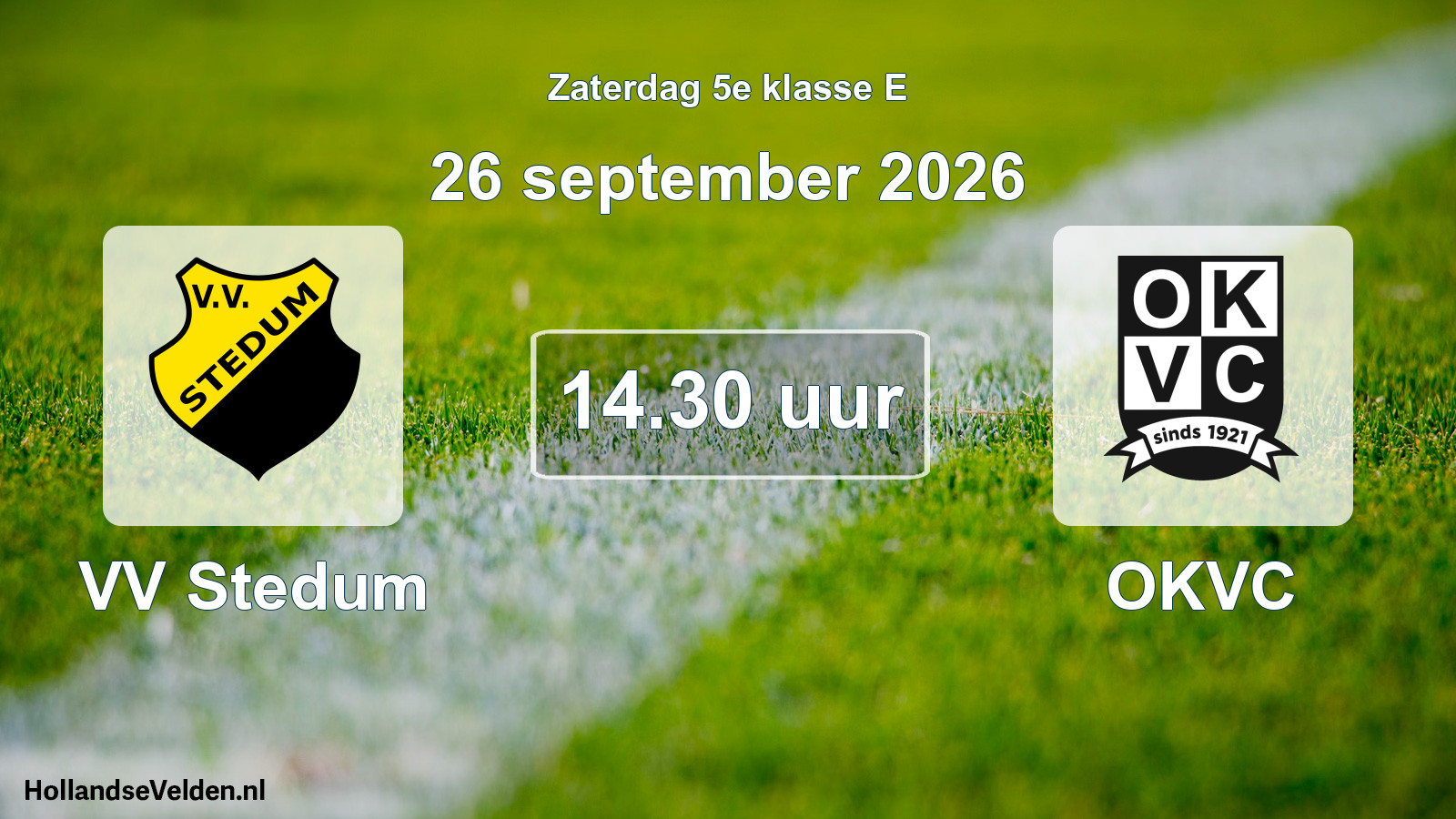 Geplande wedstrijd: VV Stedum - OKVC (26 september 2026)