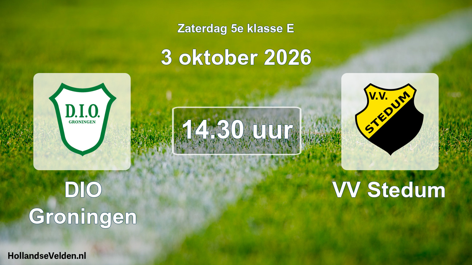 Geplande wedstrijd: DIO Groningen - VV Stedum (3 oktober 2026)