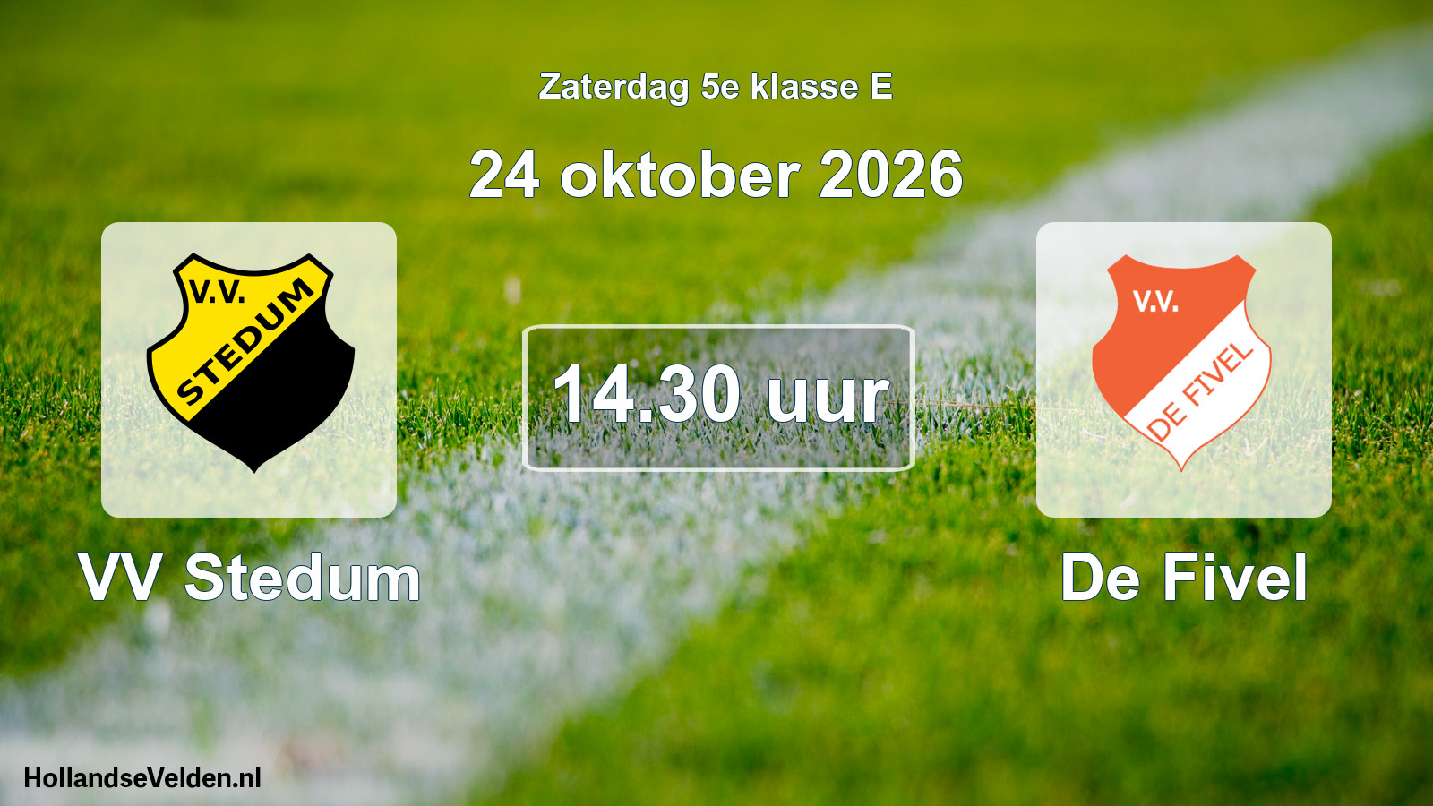 Geplande wedstrijd: VV Stedum - De Fivel (24 oktober 2026)