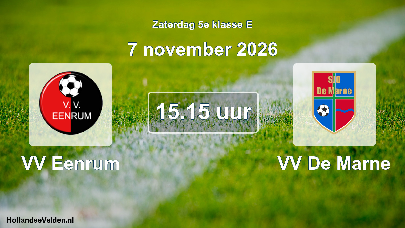 Geplande wedstrijd: VV Eenrum - VV De Marne (7 november 2026)