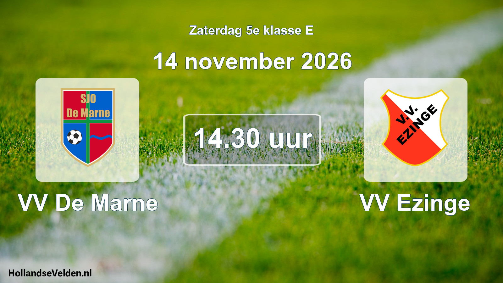 Scheduled Match: VV De Marne - VV Ezinge (14 November 2026)