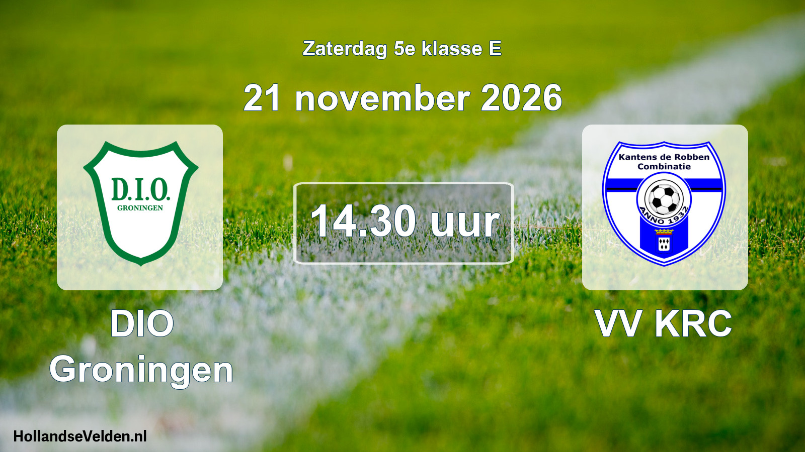 Geplande wedstrijd: DIO Groningen - VV KRC (21 november 2026)