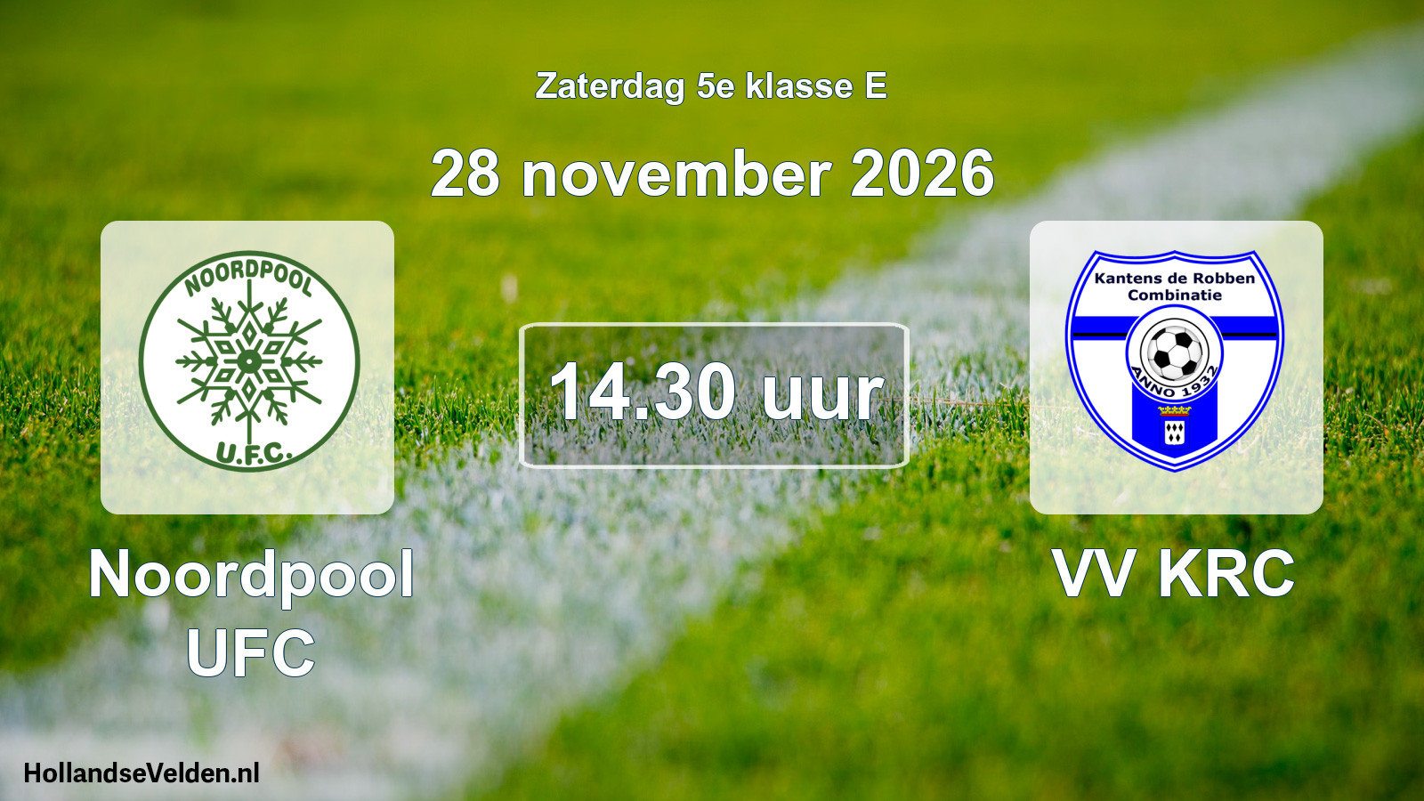 Geplande wedstrijd: Noordpool UFC - VV KRC (28 november 2026)