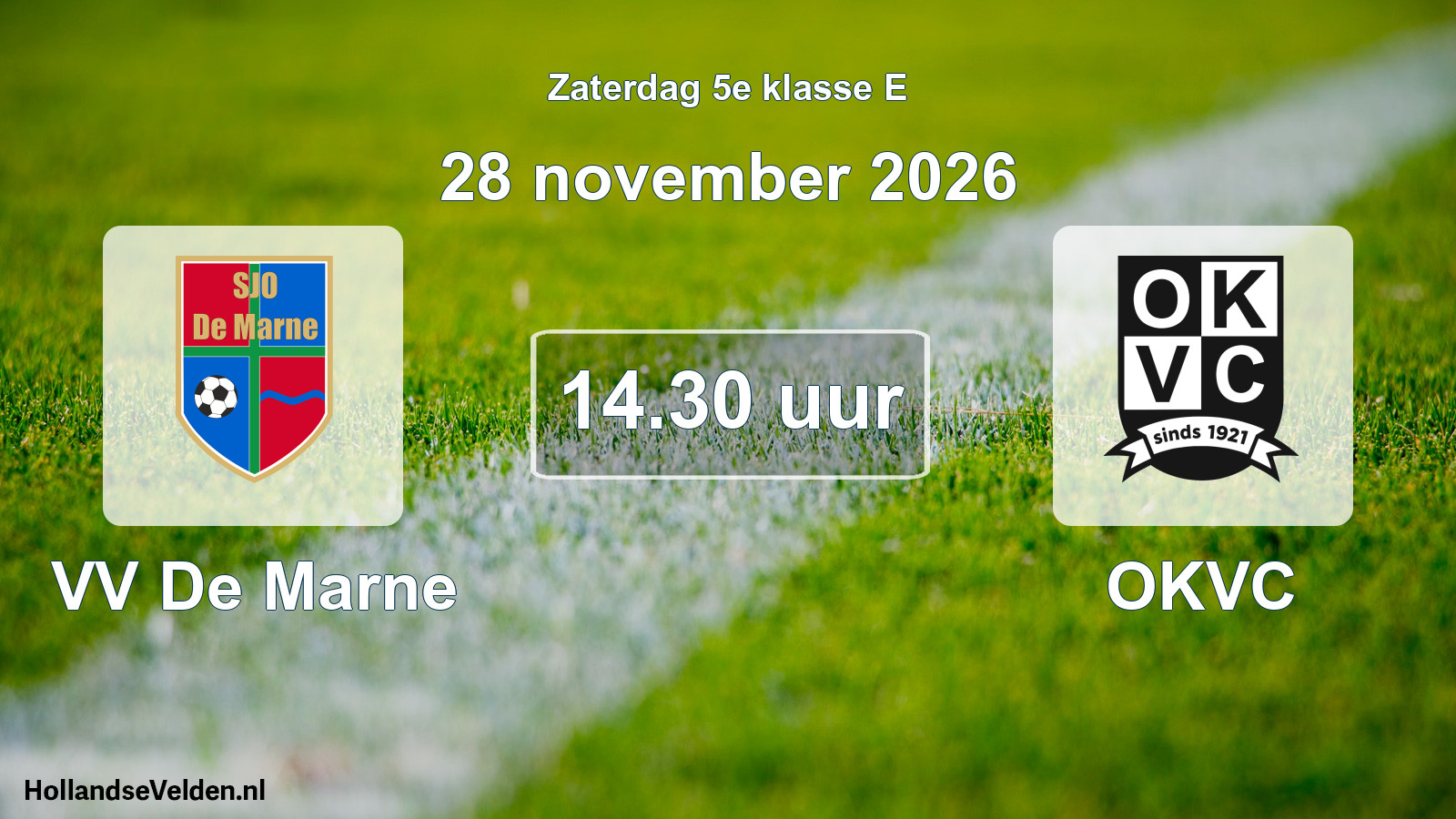 Geplande wedstrijd: VV De Marne - OKVC (28 november 2026)