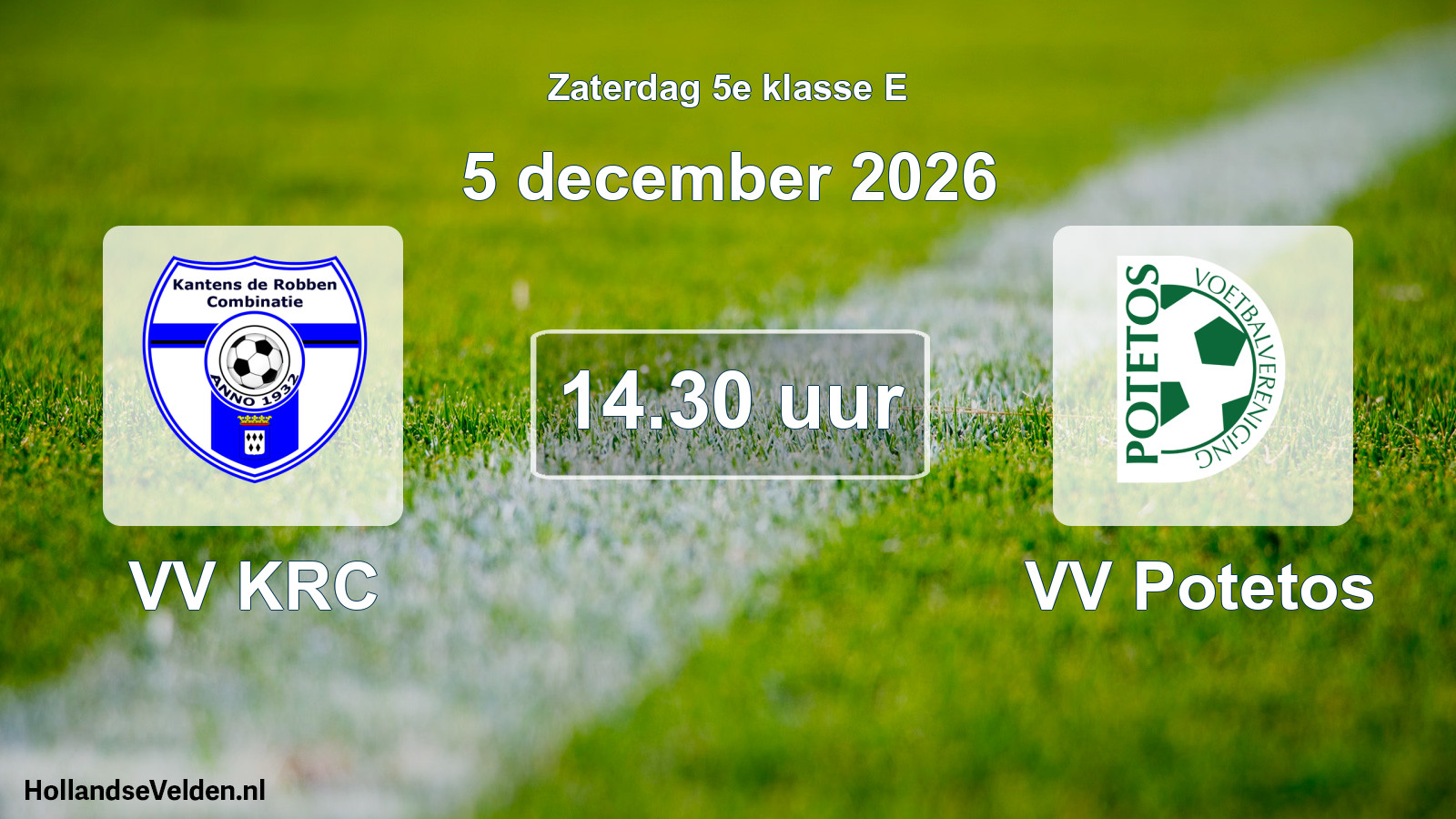 Geplande wedstrijd: VV KRC - VV Potetos (5 december 2026)
