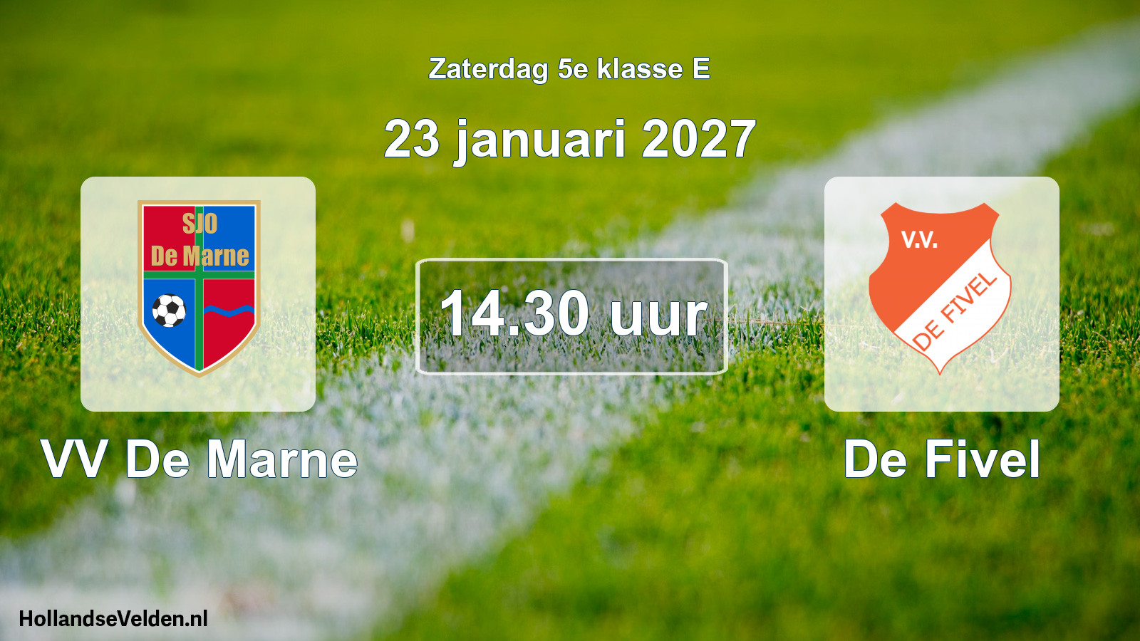 Scheduled Match: VV De Marne - De Fivel (23 January 2027)