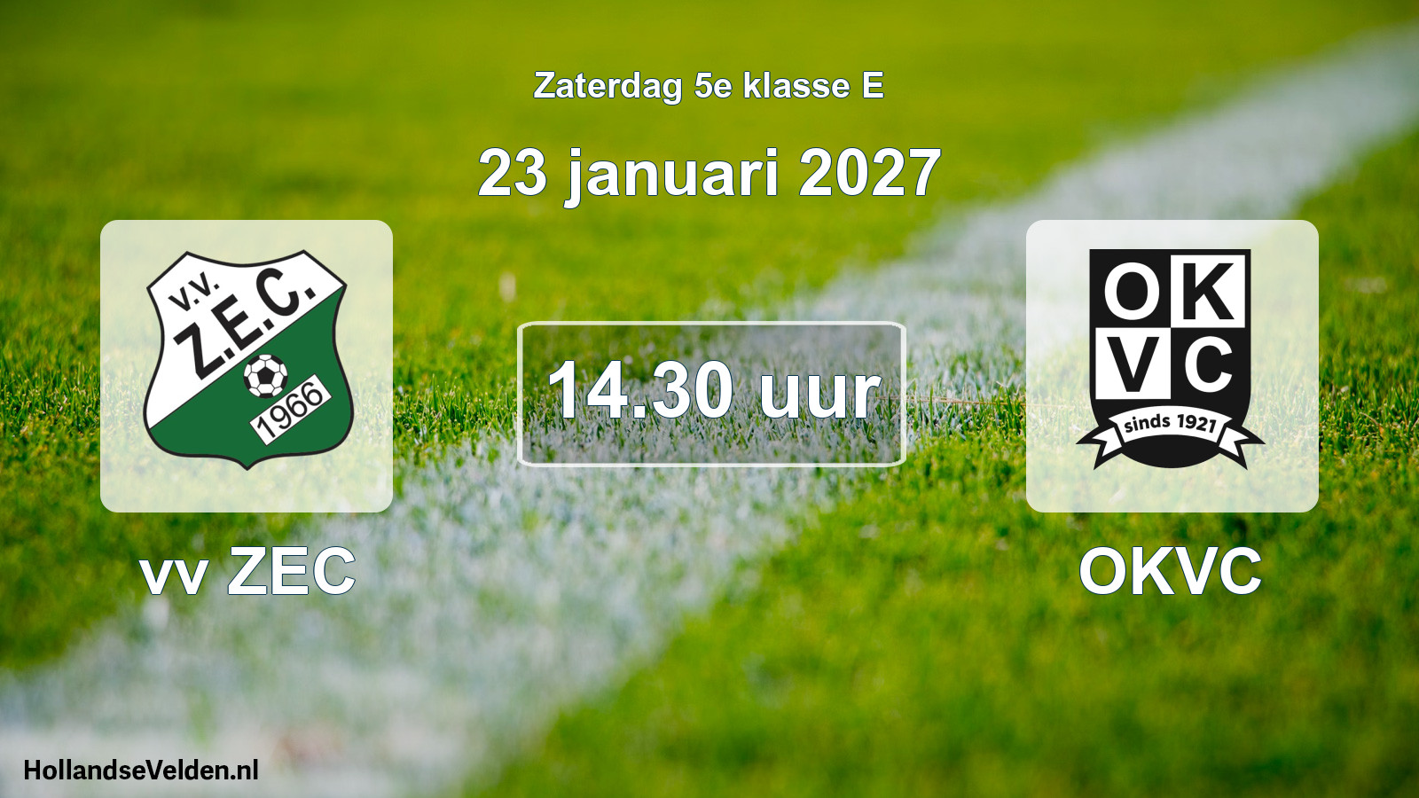Geplande wedstrijd: vv ZEC - OKVC (23 januari 2027)