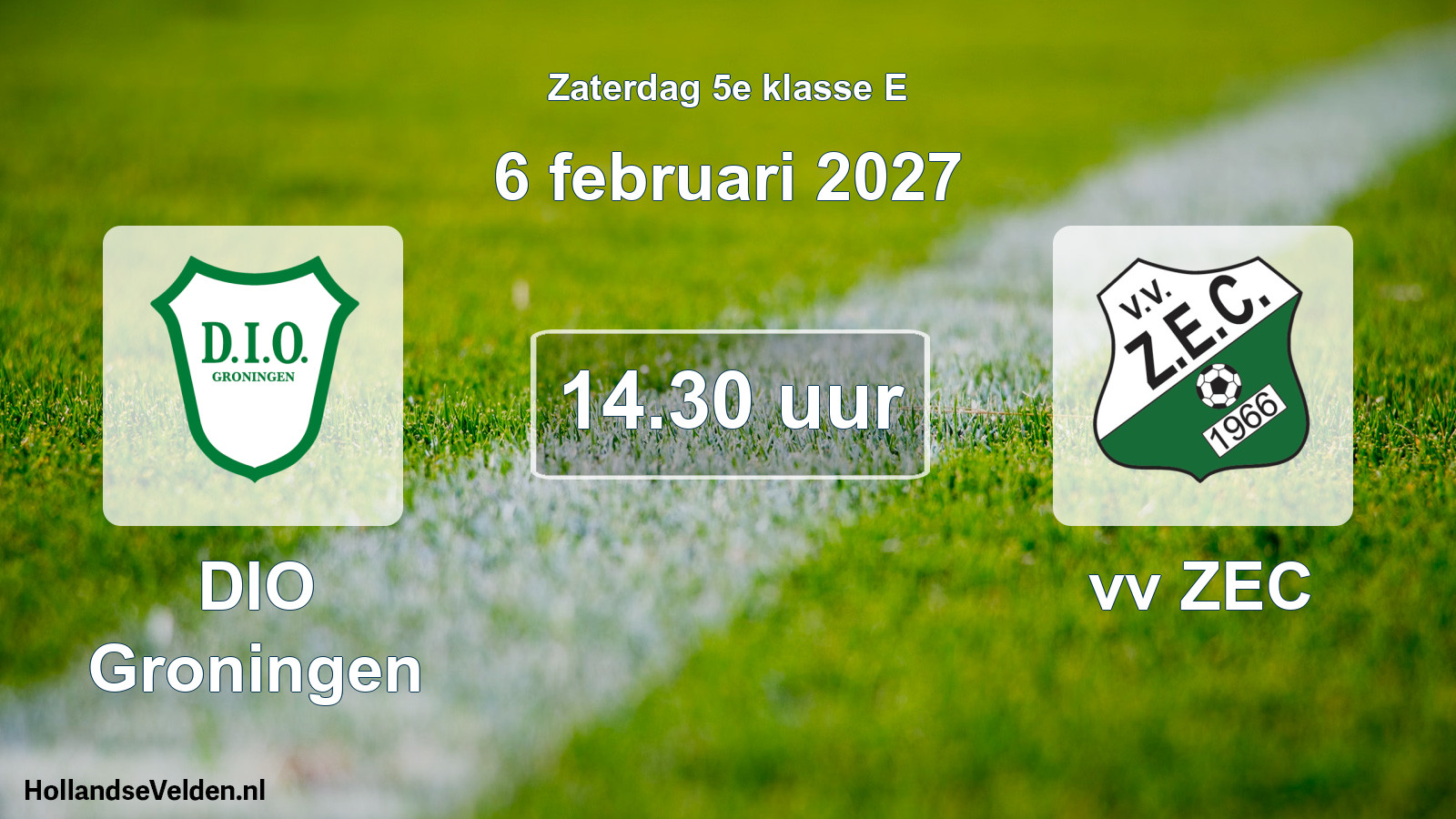 Geplande wedstrijd: DIO Groningen - vv ZEC (6 februari 2027)