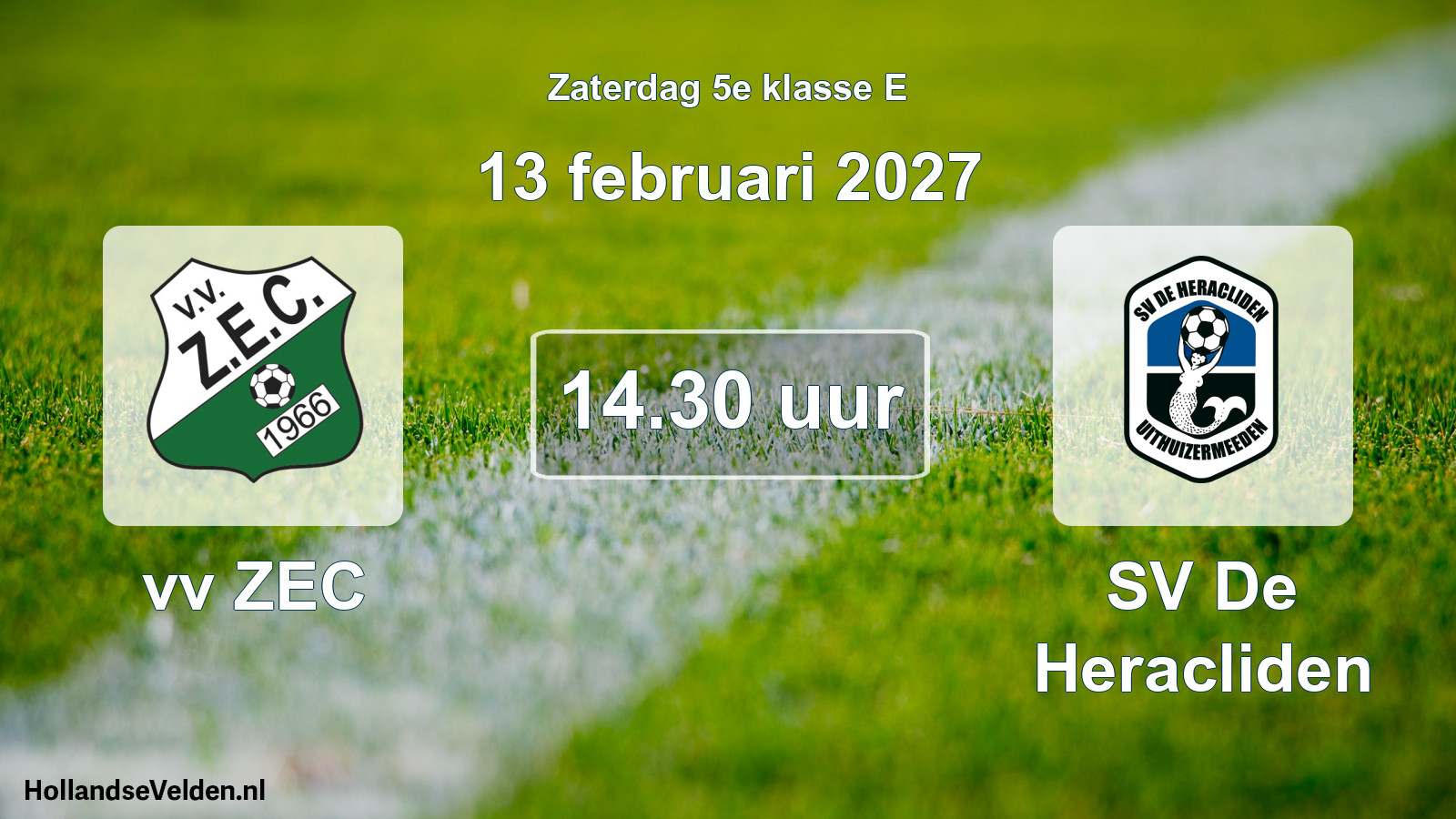 Geplande wedstrijd: vv ZEC - SV De Heracliden (13 februari 2027)