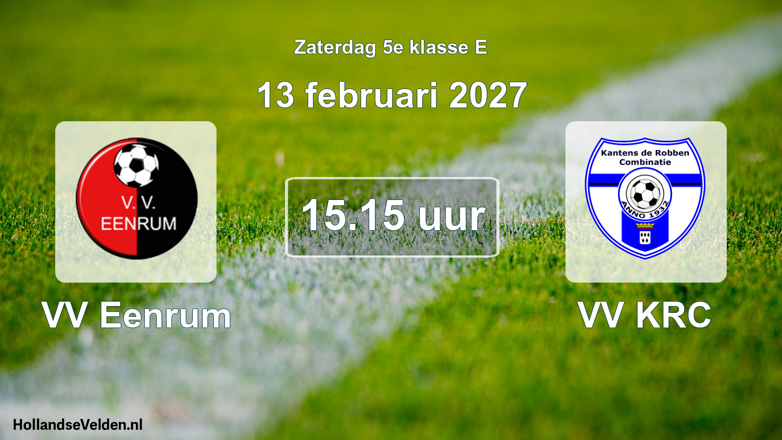 Geplande wedstrijd: VV Eenrum - VV KRC (13 februari 2027)