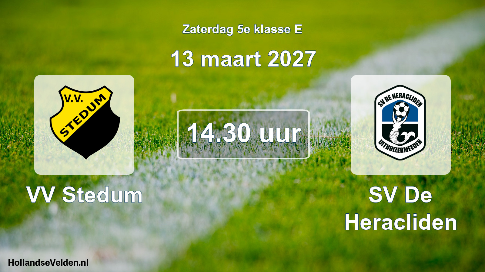 Geplande wedstrijd: VV Stedum - SV De Heracliden (13 maart 2027)
