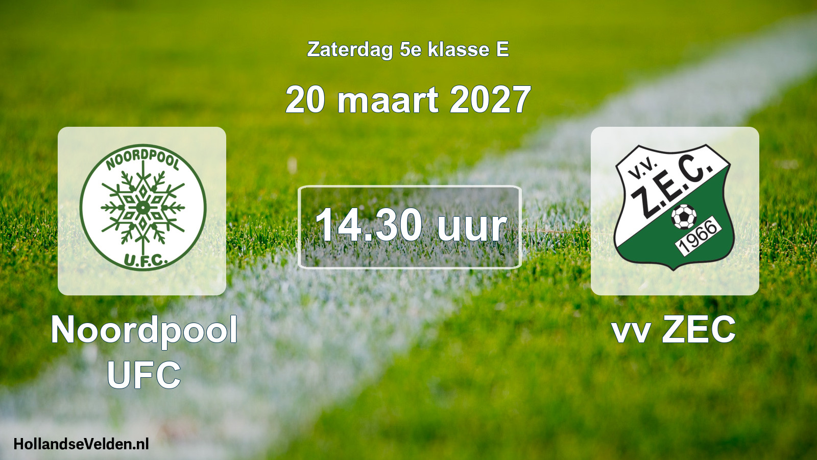 Geplande wedstrijd: Noordpool UFC - vv ZEC (20 maart 2027)