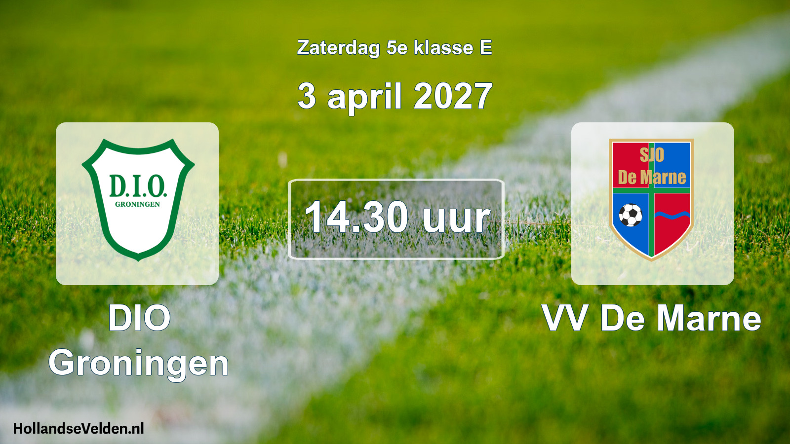 Geplande wedstrijd: DIO Groningen - VV De Marne (3 april 2027)