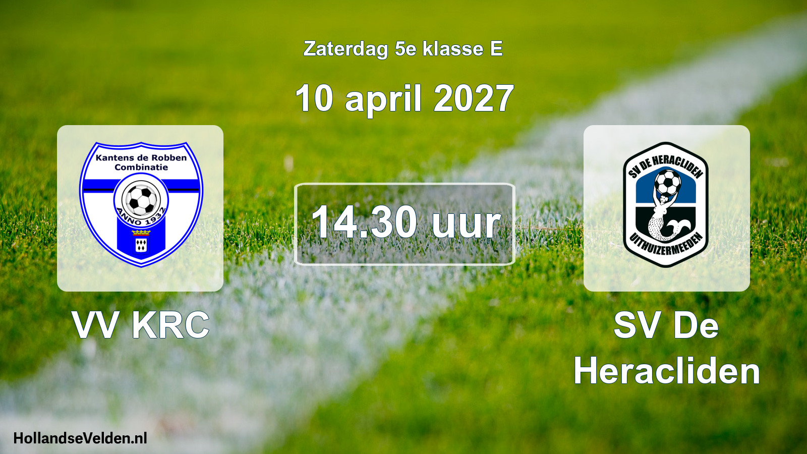 Geplande wedstrijd: VV KRC - SV De Heracliden (10 april 2027)