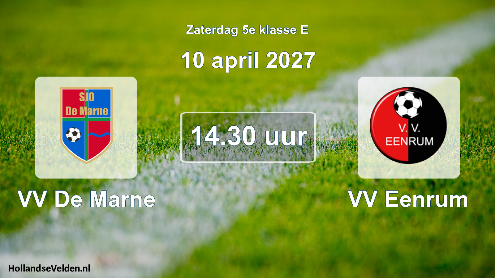 Geplande wedstrijd: VV De Marne - VV Eenrum (10 april 2027)
