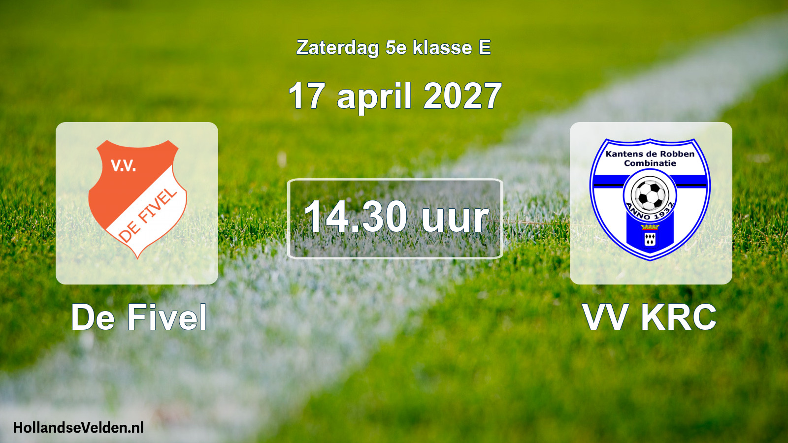 Geplande wedstrijd: De Fivel - VV KRC (17 april 2027)