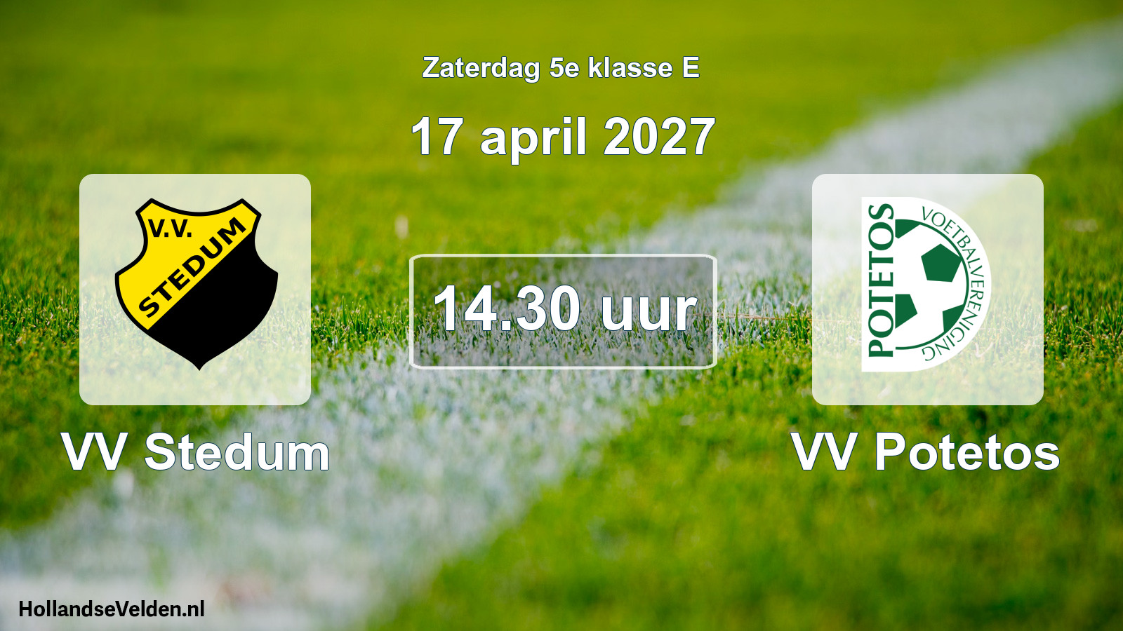 Geplande wedstrijd: VV Stedum - VV Potetos (17 april 2027)