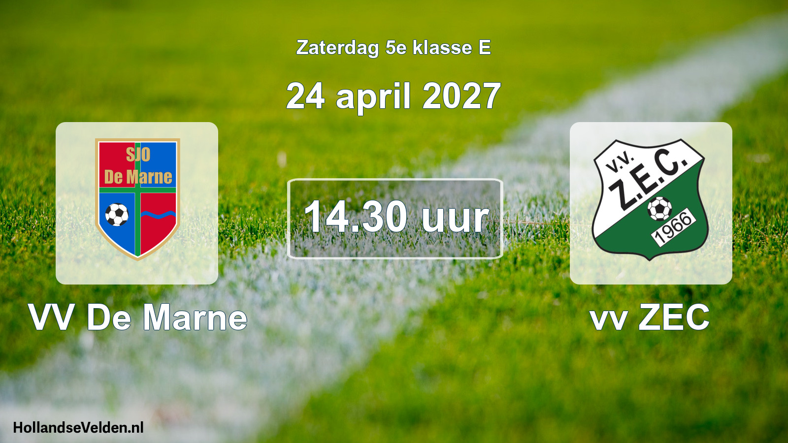 Geplande wedstrijd: VV De Marne - vv ZEC (24 april 2027)
