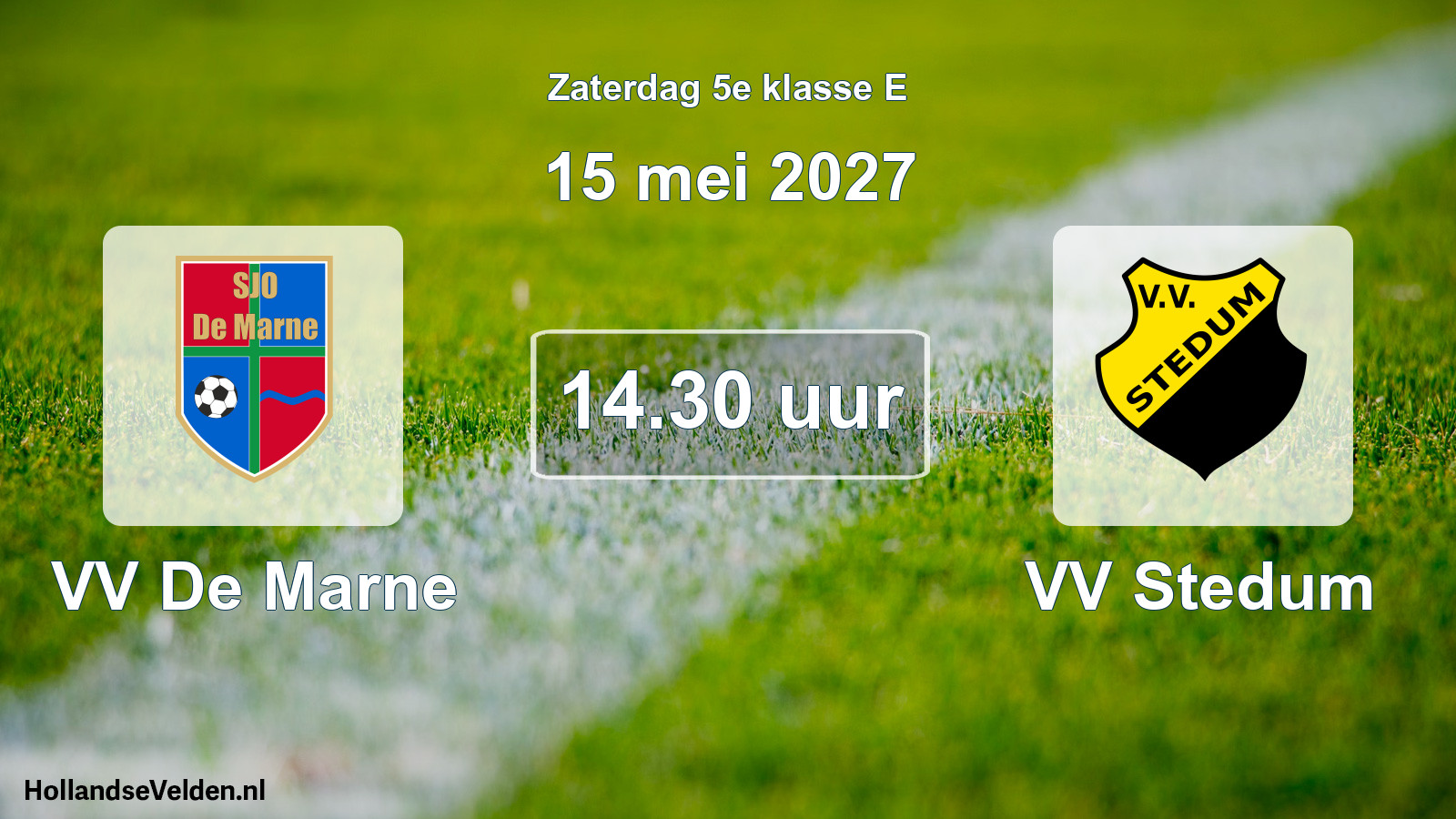 Geplande wedstrijd: VV De Marne - VV Stedum (15 mei 2027)