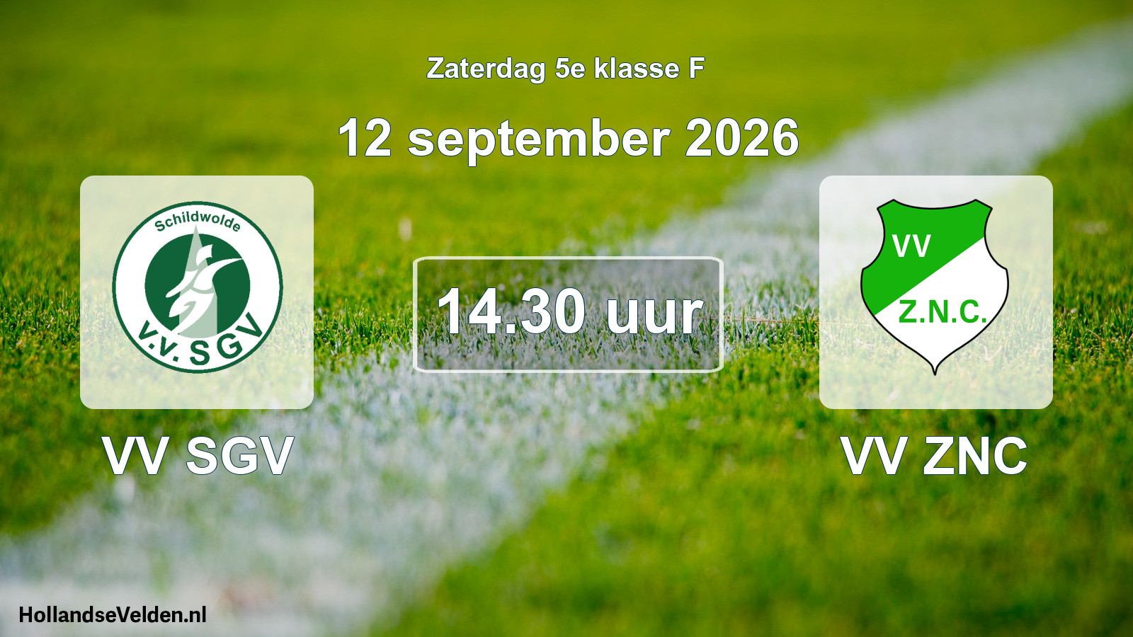 Geplande wedstrijd: VV SGV - VV ZNC (12 september 2026)