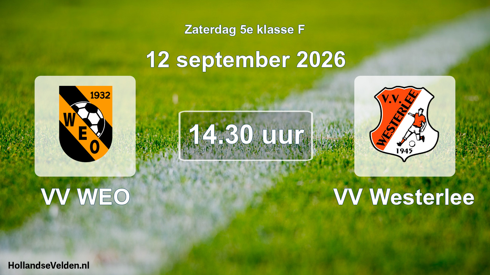 Geplande wedstrijd: VV WEO - VV Westerlee (12 september 2026)