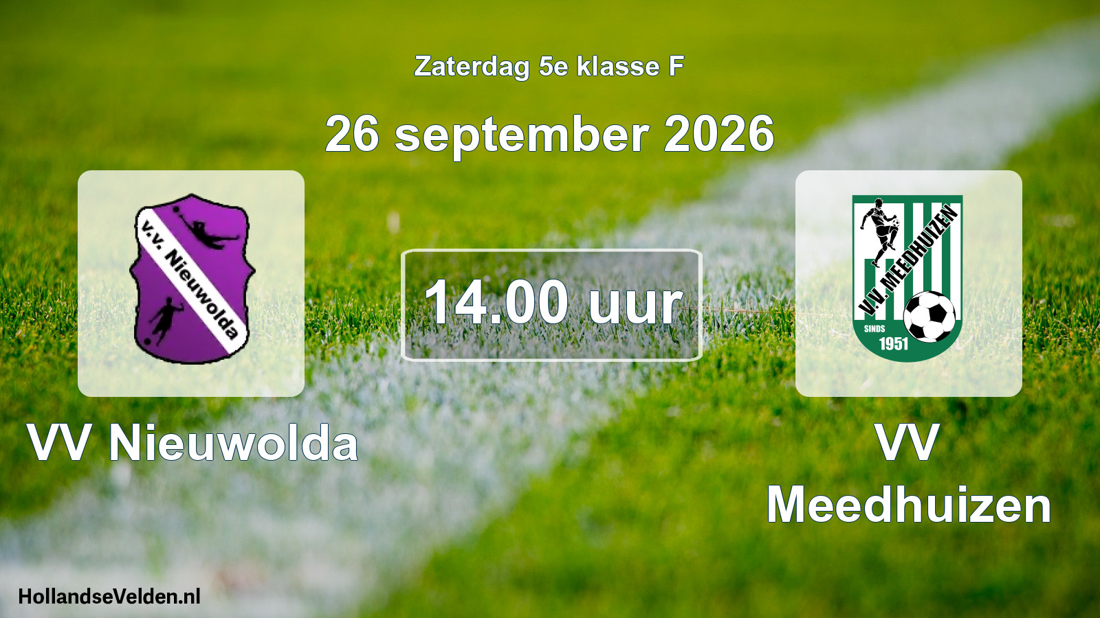 Geplande wedstrijd: VV Nieuwolda - VV Meedhuizen (26 september 2026)