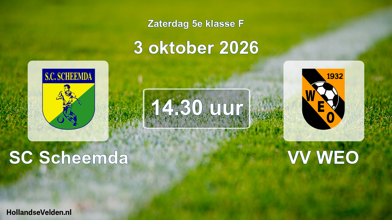 Scheduled Match: SC Scheemda - VV WEO (3 October 2026)