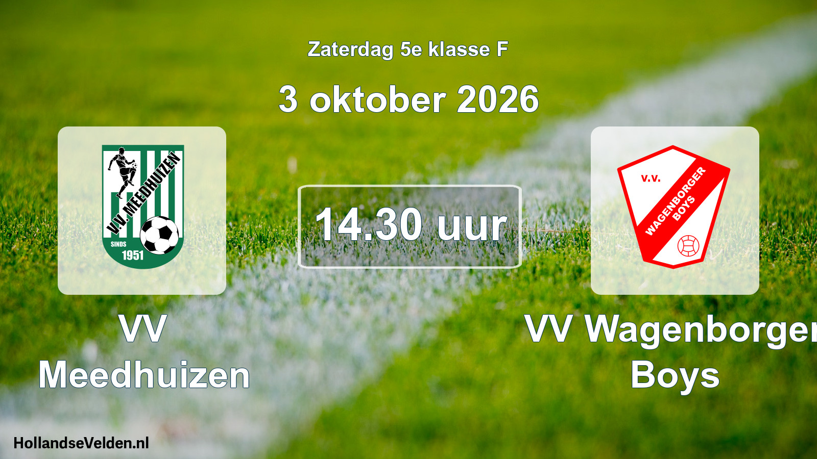 Geplande wedstrijd: VV Meedhuizen - VV Wagenborger Boys (3 oktober 2026)