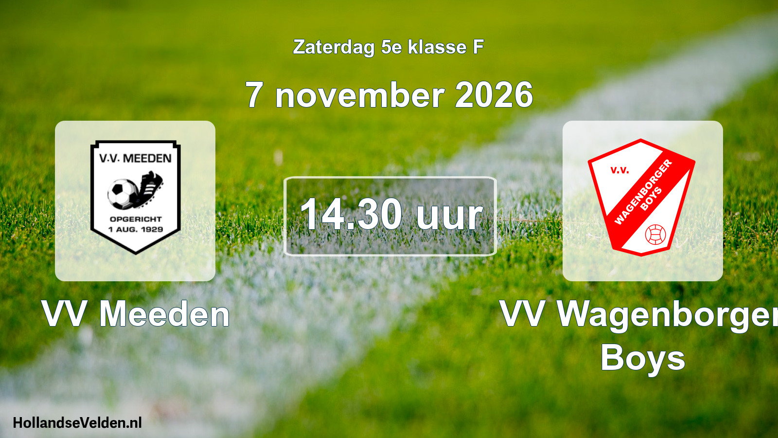 Geplande wedstrijd: VV Meeden - VV Wagenborger Boys (7 november 2026)