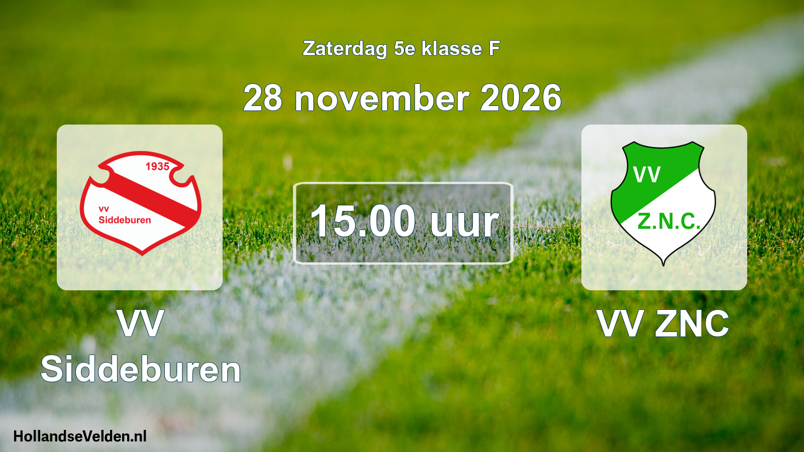 Geplande wedstrijd: VV Siddeburen - VV ZNC (28 november 2026)