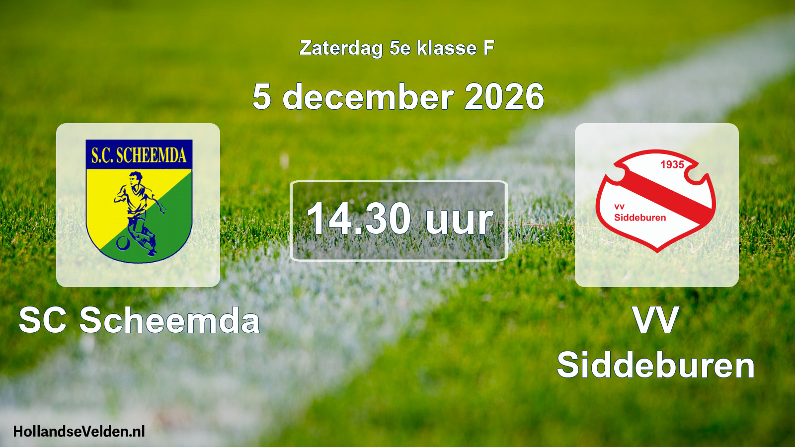 Geplande wedstrijd: SC Scheemda - VV Siddeburen (5 december 2026)