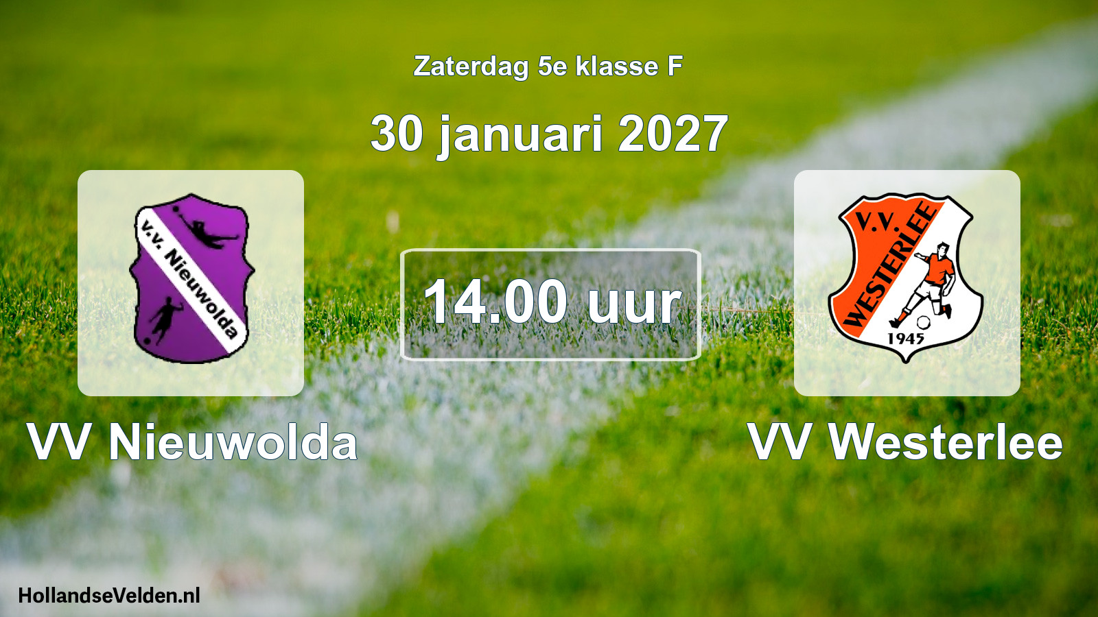 Geplande wedstrijd: VV Nieuwolda - VV Westerlee (30 januari 2027)