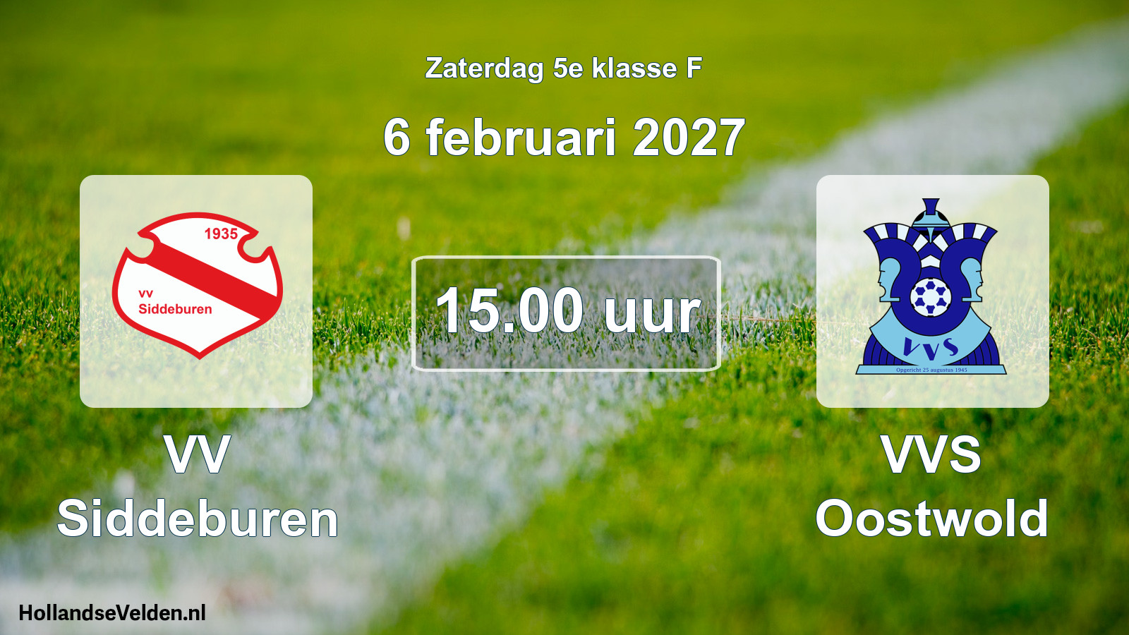 Geplande wedstrijd: VV Siddeburen - VVS Oostwold (6 februari 2027)