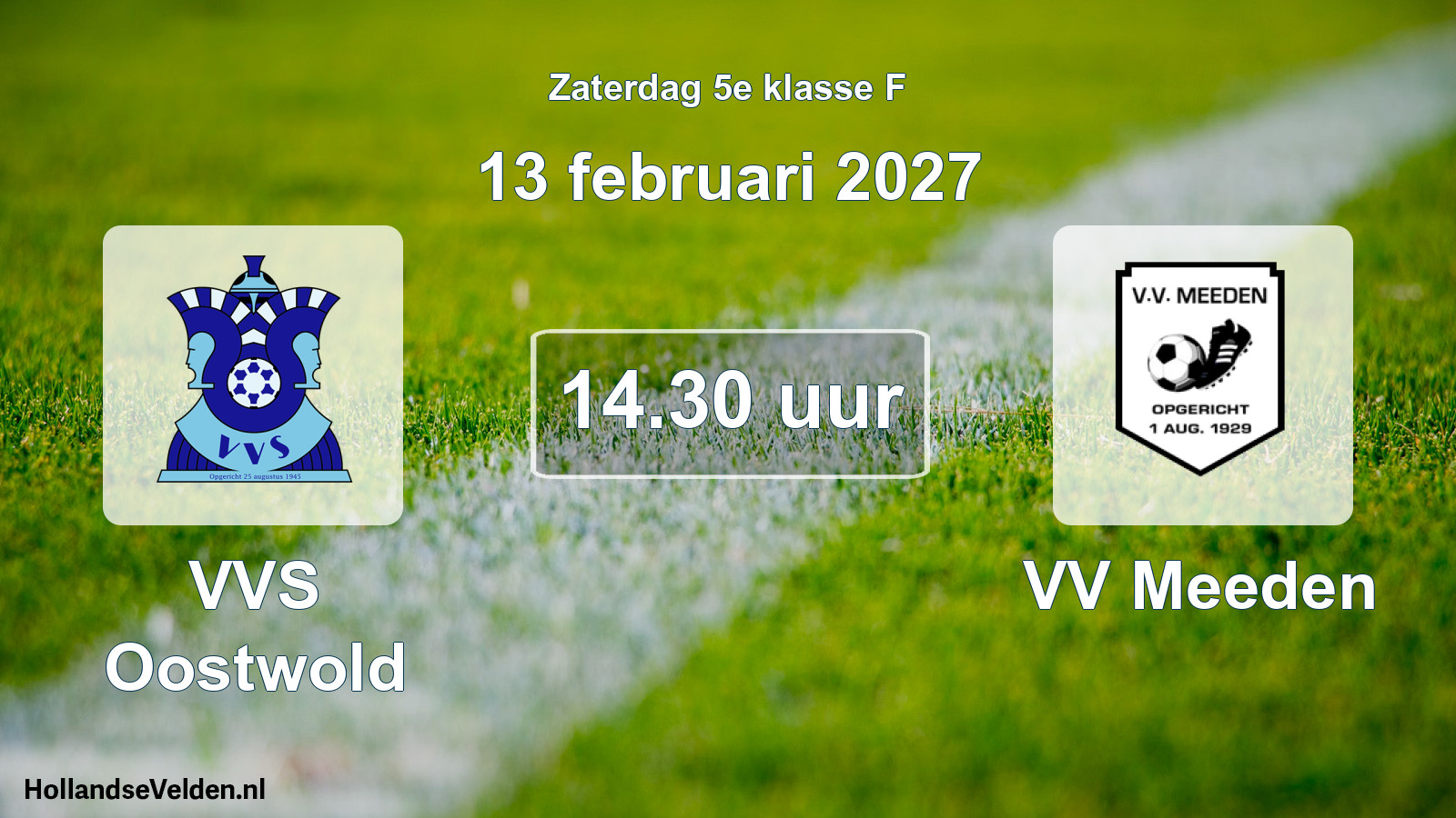 Geplande wedstrijd: VVS Oostwold - VV Meeden (13 februari 2027)