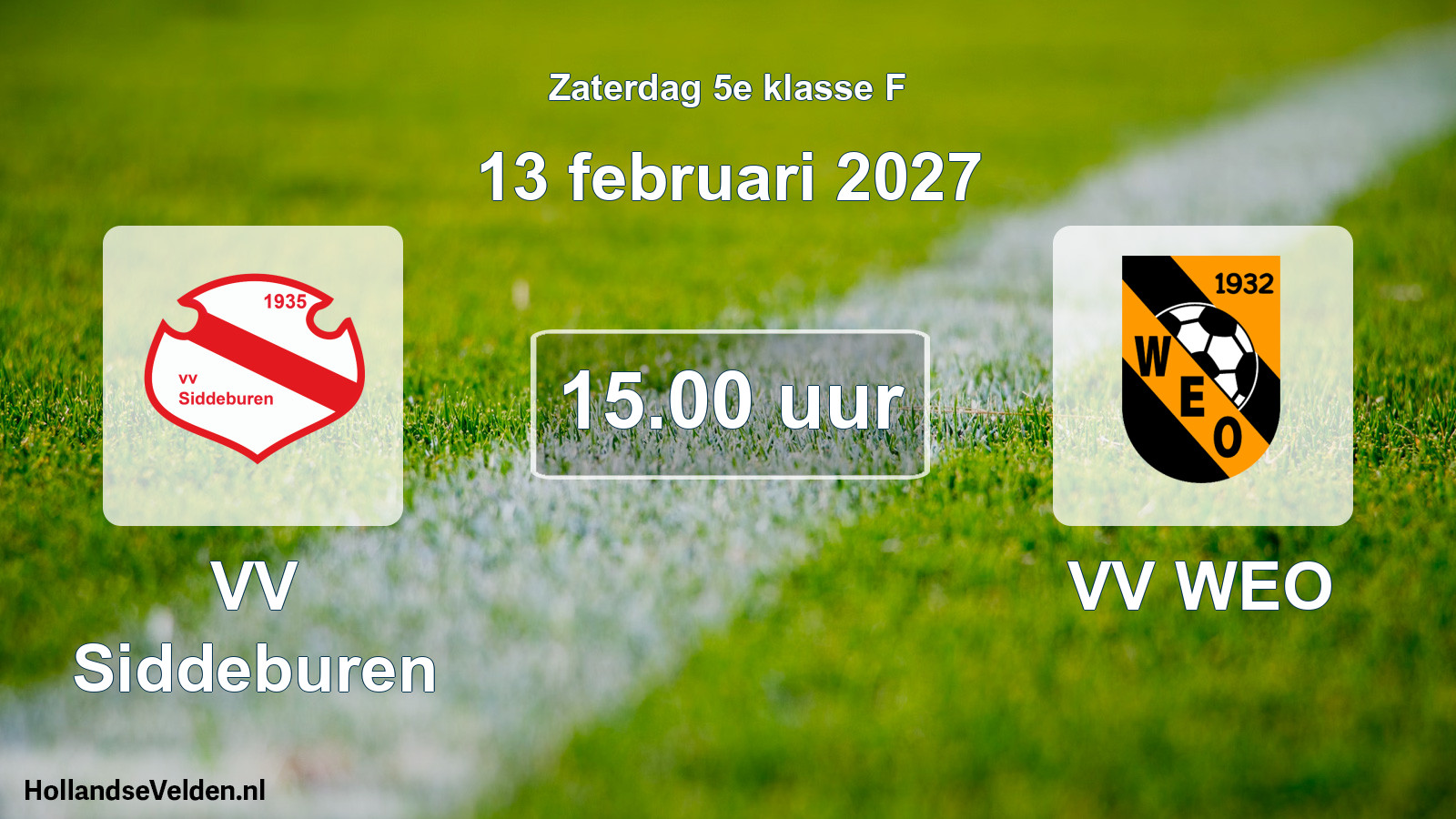 Geplande wedstrijd: VV Siddeburen - VV WEO (13 februari 2027)