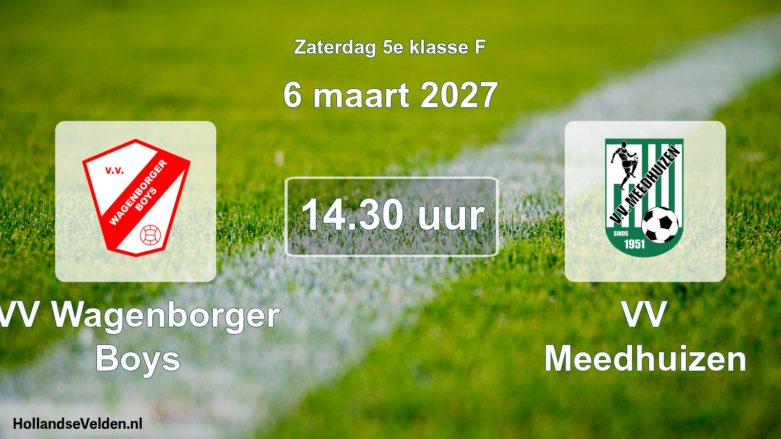 Geplande wedstrijd: VV Wagenborger Boys - VV Meedhuizen (6 maart 2027)