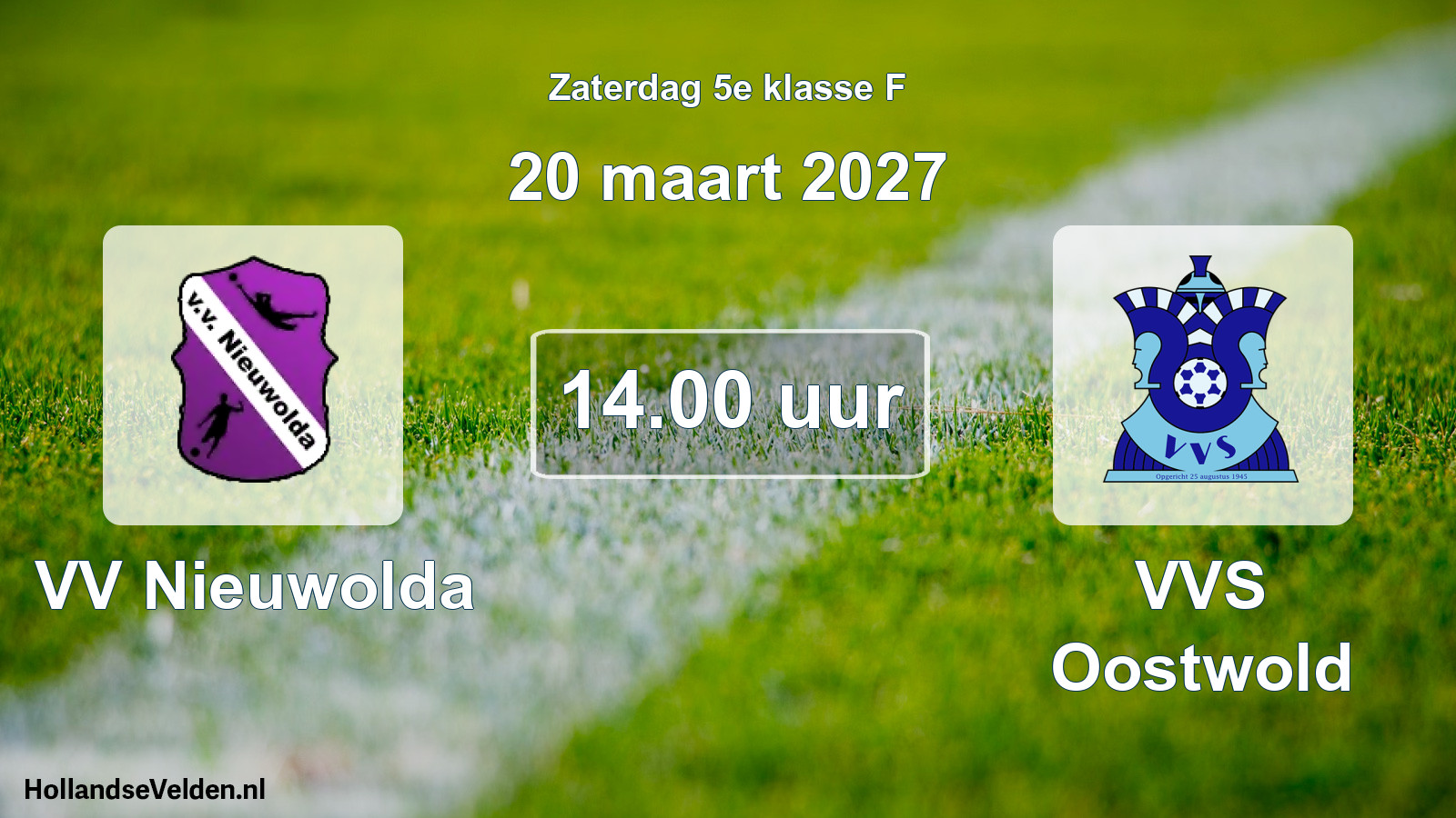 Geplande wedstrijd: VV Nieuwolda - VVS Oostwold (20 maart 2027)