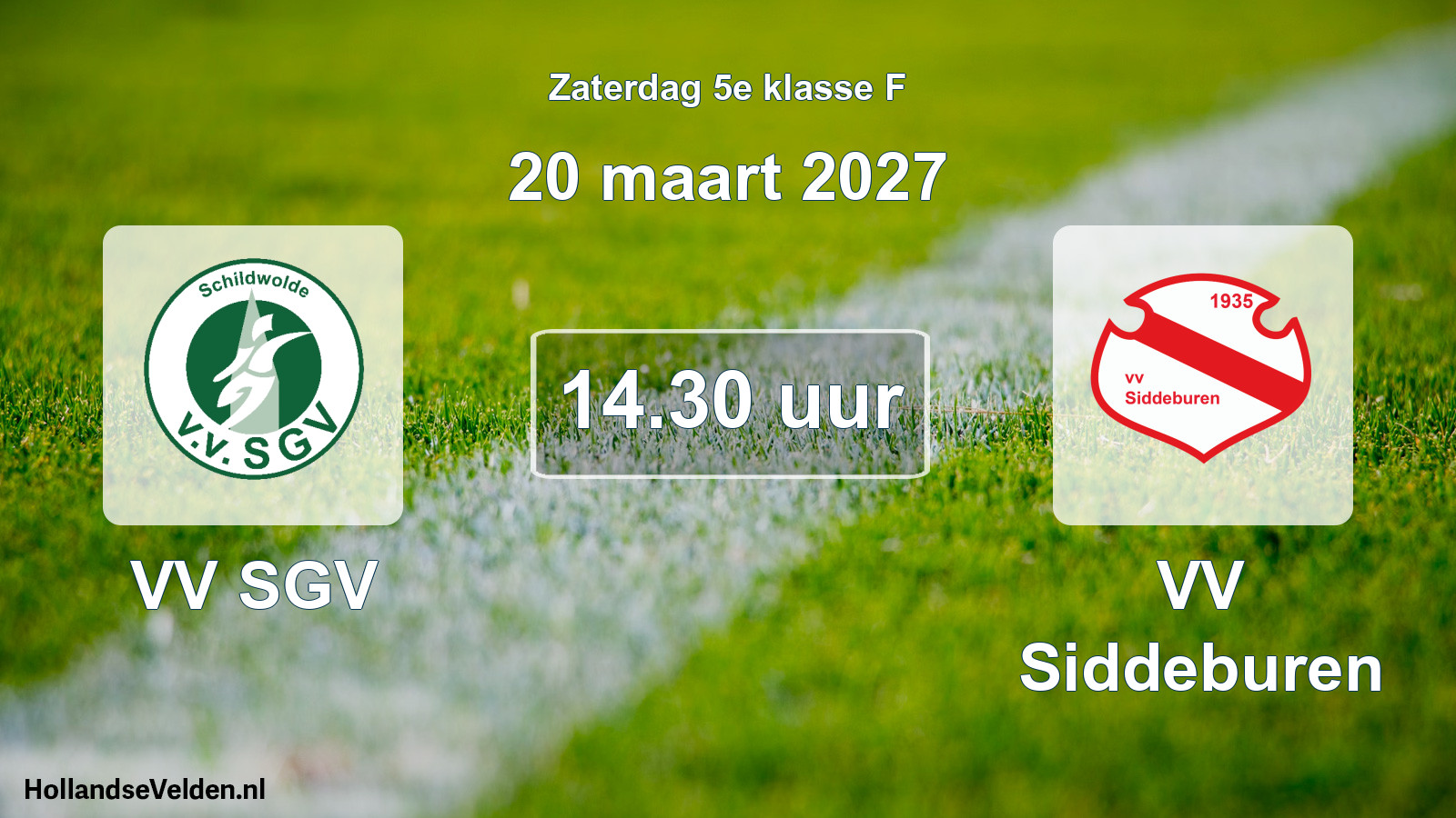 Geplande wedstrijd: VV SGV - VV Siddeburen (20 maart 2027)