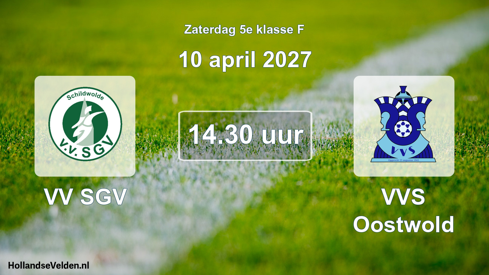 Geplande wedstrijd: VV SGV - VVS Oostwold (10 april 2027)