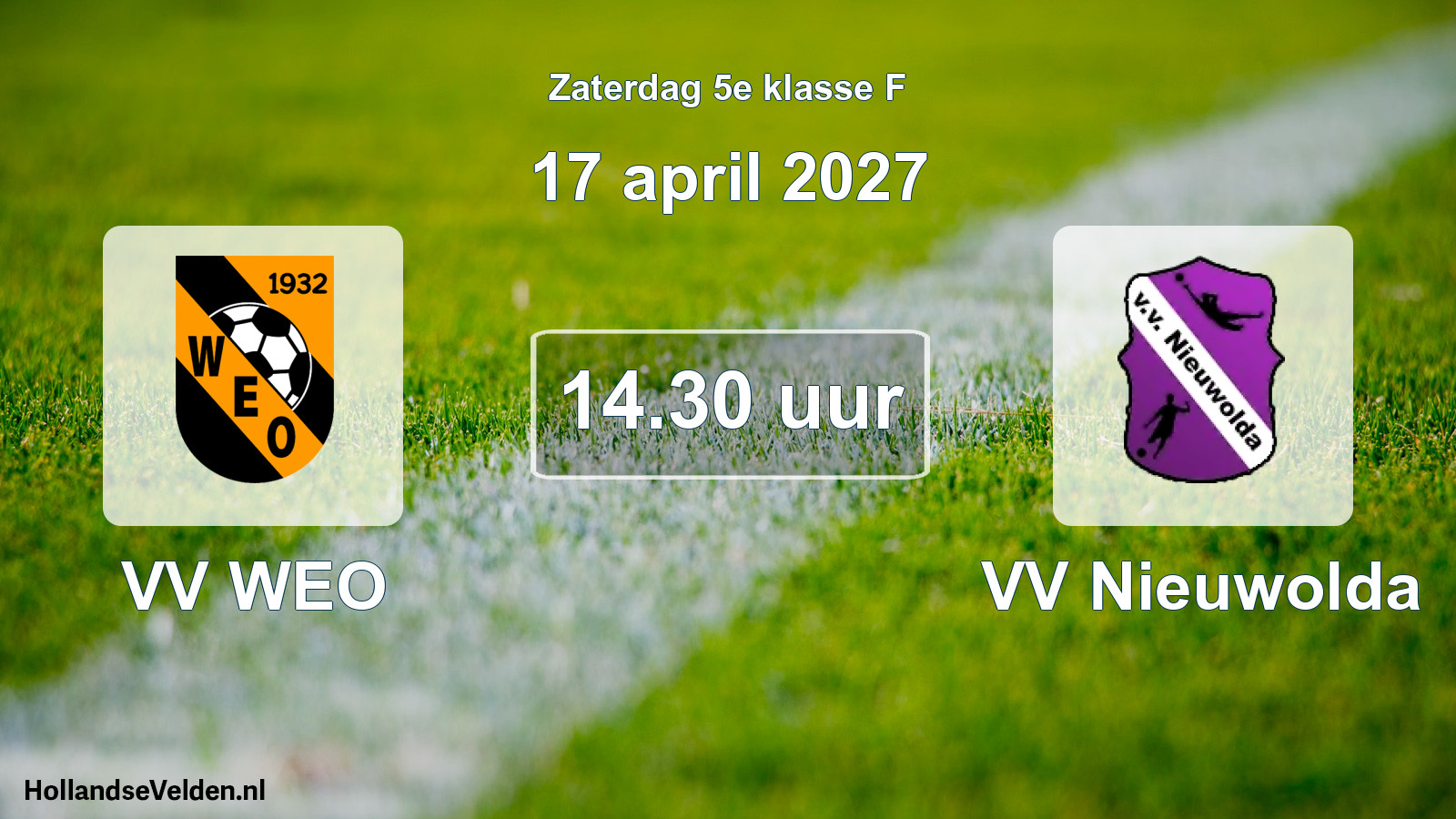 Geplande wedstrijd: VV WEO - VV Nieuwolda (17 april 2027)