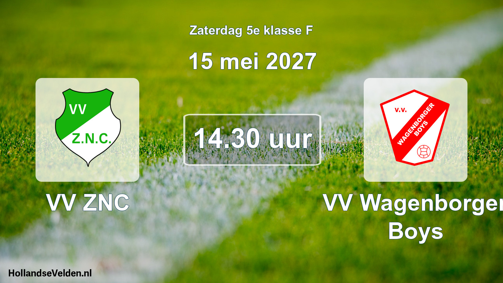Geplande wedstrijd: VV ZNC - VV Wagenborger Boys (15 mei 2027)